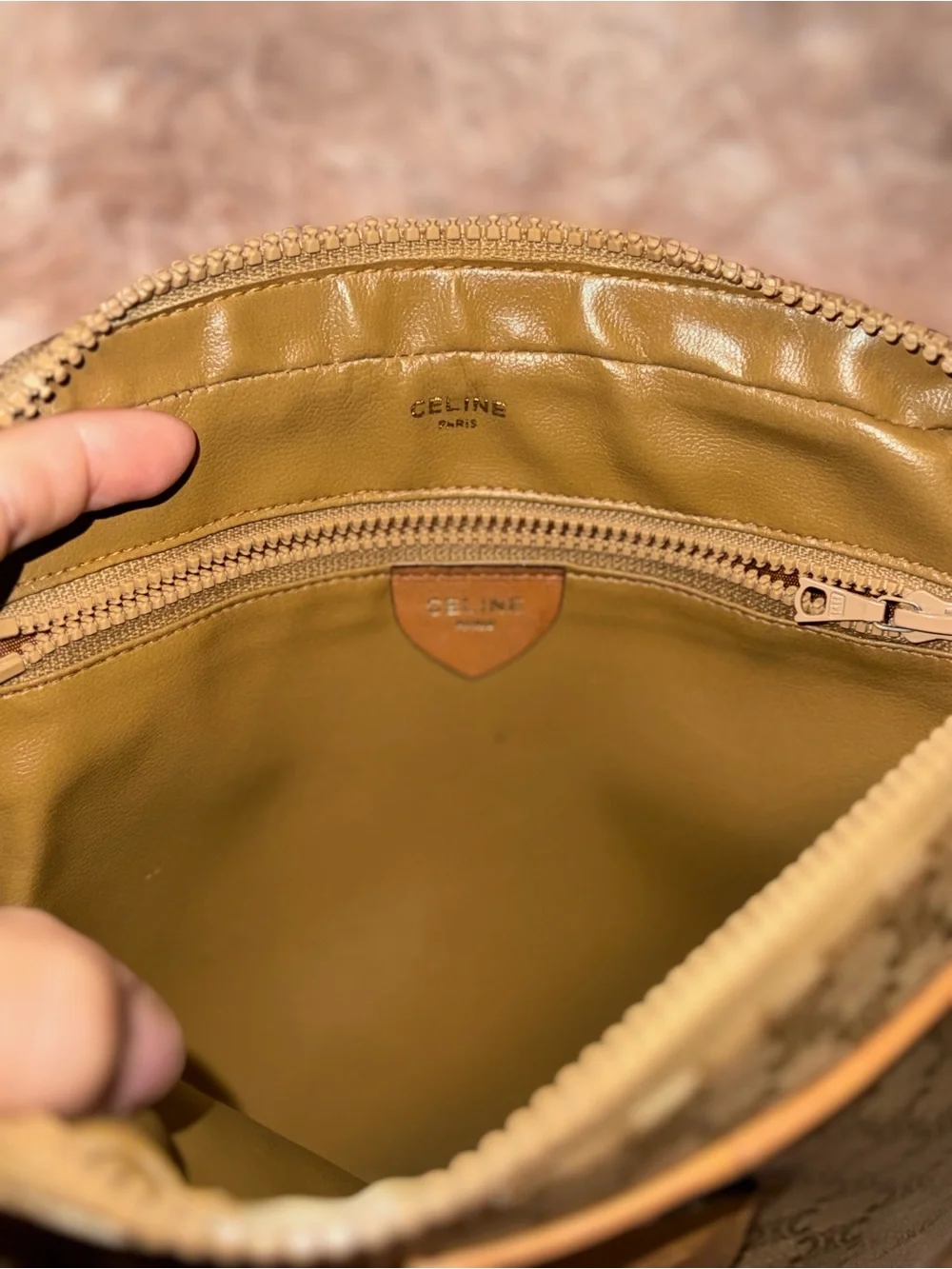 Vintage CELINE Macadam Monogram Vanity Cosmetic Case